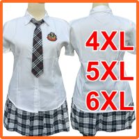 ชุดนักเรียนญี่ปุ่น ไซด์ใหญ่ 5XL-7XL ลายสก๊อตดำ พร้อมส่งจากไทย