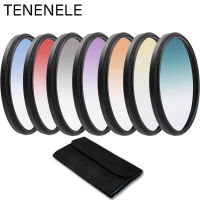 TENENELE Gradient สีกล้องชุดกรอง49 52 55 58 62 67 72 77 82มม. ตัวกรองเลนส์สำหรับ Nikon Canon Pentax DLSR กล้อง