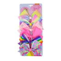 6pcs/set jojo Hair Bows Clips Hairpins Print Ribbon Bowknot Kawaii Hair Accessories For Children Kids Baby Girls Headwear