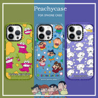 การ์ตูน Kawaii Crayon Shin-Chan เคสโทรศัพท์สุนัขใช้ได้กับ iPhone 14 13 12 11 Pro Max 14Promax ฝาหลังโทรศัพท์มือถือกันกระแทกรูใหญ่