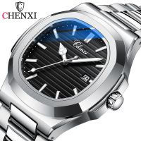 （Bar watchband）CHENXI 2023ใหม่39; S นาฬิกานาฬิกานักธุรกิจแบรนด์หรูชั้นนำ,นาฬิกาข้อมือสำหรับผู้ชายควอตซ์สแตนเลสนาฬิกาข้อมือเรืองแสงกันน้ำ