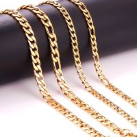 Kpop Miami Cuban Link Figaro Punk Chain Necklace For Men/Women Long Stainless Steel Chains Hiphop Fashion Gothic Jewelry Collier Fashion Chain Necklac