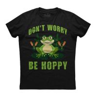 เสื้อยืดอนิเมะ ราคาต่ำสุด!! เสื้อยืดผ้าฝ้าย แขนสั้น พิมพ์ลายกบ Dont Worry Be Hoppy สําหรับผู้ชาย PTY65RE665271S-3XL