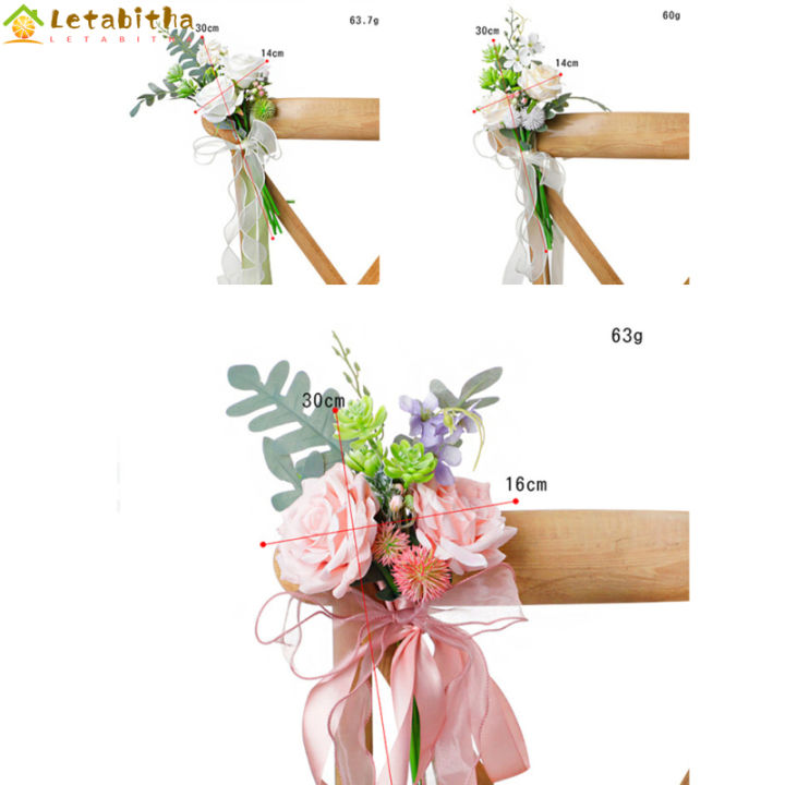 letabitha-เก้าอี้ดอกไม้เทียมดอกไม้ผ้าไหมปลอมหลังสำหรับงานแต่งงานสไตล์ตะวันตกตกแต่งสถานที่กลางแจ้ง
