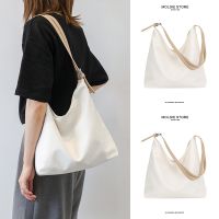 Summer students commuting to class large-capacity one-shoulder tote bag female 2023 new casual nylon cloth canvas bag 【QYUE】