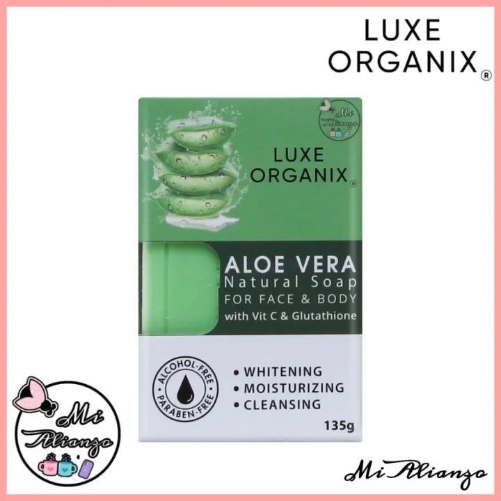 Luxe Organix Aloe Vera Natural Soap With Vitamin C And Glutathione 135G