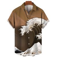 【HOT】❅ﺴ❍ Mens Shirts Hawaiian 3d Printing Lapel Fashion Clothing Loose Short Sleeves