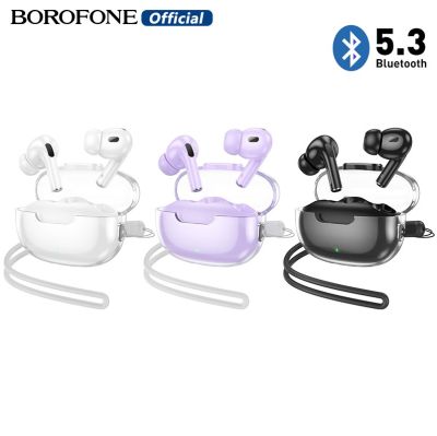 BOROFONE ชุดหูฟังบลูทูธ TWS ไร้สายที่แท้จริง BW43 BT5.3สำหรับเล่นกีฬาหูฟังพร้อมไมโครโฟนรองรับการโทรวิดีโอด้วยสายคล้องสำหรับสมาร์ทโฟนทุกประเภทอเนกประสงค์