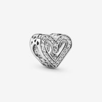 [พร้อมส่ง สินค้าแท้ ?] Pandora Sparkling Freehand Heart Charm