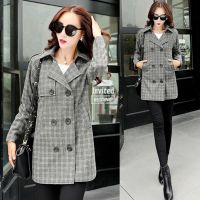 Ready4Girl Trench Coat เสื้อโค้ทกันหนาวตัวยาว ทรงสูท มีกระเป๋าคู่-11857