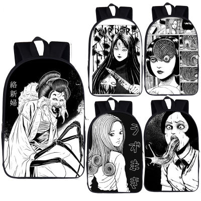 horror manga backpack Junji Ito women men rucksack Jorogumo slug girl children school bags for teenager boys girls book bag