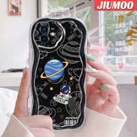 เคส JIUMOO สำหรับ iPhone 12 12 Pro 12 Mini 12 Pro Max เคสลายนักบินอวกาศอวกาศเคสเนื้อครีมกันกระแทกแบบนิ่มเคสโทรศัพท์โปร่งใสฝาครอบป้องกันเลนส์กล้องถ่ายรูปเจลป้องกันการตกหล่นซิลิกาแบบใส