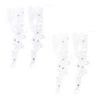 ◕ Wedding Bride Gloves Lace Bridal Dress Luxury Long Fingerless Accessories Party