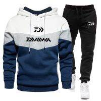 DAIWA ชุดตกปลามีฮู้ดสำหรับผู้ชาย,เสื้อกันหนาวกีฬาใส่สบายๆอบอุ่นมียี่ห้อกางเกงจ๊อกกิ้งแบบสวมหัวใหม่สไตล์แฟชั่น2023