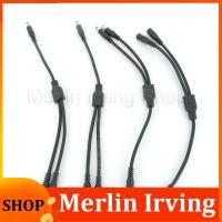 Merlin Irving Shop 10A 24v 36v 12V 1 male female to 2 way male female DC Power supply adapter connector extension Splitter Cable 5.5mmx2.1mm Plug