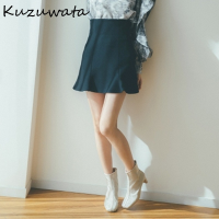 Kuzuwata Spring Temperament Woman Skirt High Waist All-match Mini Skirts Female Retro Plaid Short Faldas Mujer 2022 New Trendy