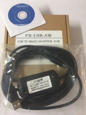 สายเคเบิลการเขียนโปรแกรม PLC ของ Mitsubishi FX3U Series FX-USB-AW พร้อมสายเคเบิลดาวน์โหลด CD Sanling PLC