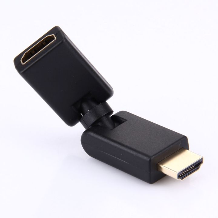 hdmi-อะแดปเตอร์หมุน360องศาตัวผู้เป็นตัวเมีย19พิน-ชุบทอง