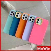 Mowin - เข้ากันได้สำหรับ เคส เคสไอโฟน 3 1 ซิลิโคนเหลวนุ่ม กรอบอะคริลิ กันชน ตัวป้องกันหน้าจอ กล้อง กันกระแทก สีทึบ สีลูกกวาด สีน้ำ