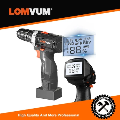 Lomvum สว่านไฟฟ้าดิจิตอลแบบชาร์จไขควงไฟฟ้าเครื่องมือไฟฟ้า 12 โวลต์ 16 โวลต์ 25 โวลต์สว่านไร้สาย Lomvum สว่านไฟฟ้าดิจิตอลแบบชาร์จไขควงไฟฟ้าเครื่องมือไฟฟ้า 12 โวลต์ 16 โวลต์ 25 โวลต์สว่านไร้สาย