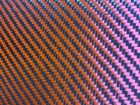 Carbon Aramid Fiber Hybrid Fabric Cloth Orange Twill Weave 190gsm