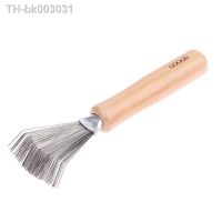 ✠♙ 1PCS Wooden Comb Cleaner Delicate Cleaning Removable Comb Cleaner Tool Hair Brush Handle Embeded Tool