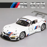 โมเดลรถ Z4 BMW ขนาด1:24 GT3รถโลหะผสมรถเบารถ Diecast ของสะสมคนรักวันเกิดสำหรับเด็กของขวัญโลหะของเล่นของเด็กผู้ชาย