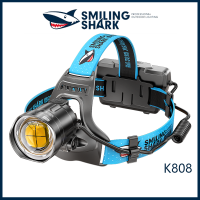 ต้นฉบับ SmilingShark P100โคมไฟหัว Led ไฟหน้าไฟหน้าแสงที่แข็งแกร่ง Super Bright USB ชาร์จ6000 Lumens กันน้ำกลางแจ้งคืนตั้งแคมป์เดินป่าแสงมัลติฟังก์ชั่พายเรือไฟฟ้าดับฉุกเฉินวัตถุประสงค์ทั่วไปสำรองอยู่รอด