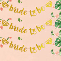 [In stock]bride to be ดึงธง แบนเนอร์ตกแต่งพรรคเจ้าสาวกระดาษทอง ลาเกอร์เจ้าสาวปาร์ตี้สละโสด