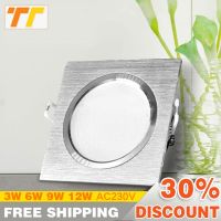 LED Downlights Square Brush silver 3W 6W 9W 12W AC220V 230V LED Ceiling Lamp Down Light for Kitchen/Home/Office Indoor Lighting  by Hs2023