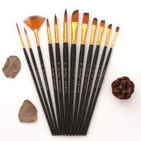 [Kiki tool store] 12pcs Nylon painting brush watercolor gouache acrylic paint brush set