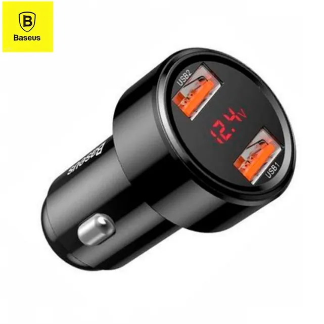 Baseus Dual USB Quick Charging Car Charger, Voltage Detection DC 1224V