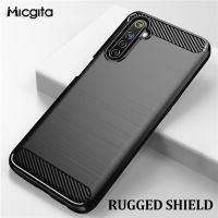 Micgita Silicone Case For Realme 6s Realme6 Pro Cover Soft Carbon Fiber Brush Business TPU Phone Protector Realme 6 Pro Cases Electrical Connectors