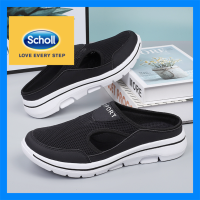 Scholl รองเท้าผู้ชาย Scholl รองเท้าผ้าใบรองเท้าผู้ชาย Scholl ผ้าใบรองเท้าผู้ชาย Scholl เวอร์ชันเกาหลี สไลด์ ผู้ชาย Scholl ขนาดใหญ่46 47 48 สวมใส่ รองเท้าแตะครึ่งรองเท้าแตะแบนผู้ชายแฟชั่นรองเท้าแตะลำลอง รองเท้าสปอร์ต-AS2028