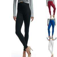 ผู้หญิง Legging แฟชั่นสีดำ ไวน์แดงเอวสูงเอว Leggings ความยืดหยุ่นสบายๆ Leggings สำหรับ Feminina...