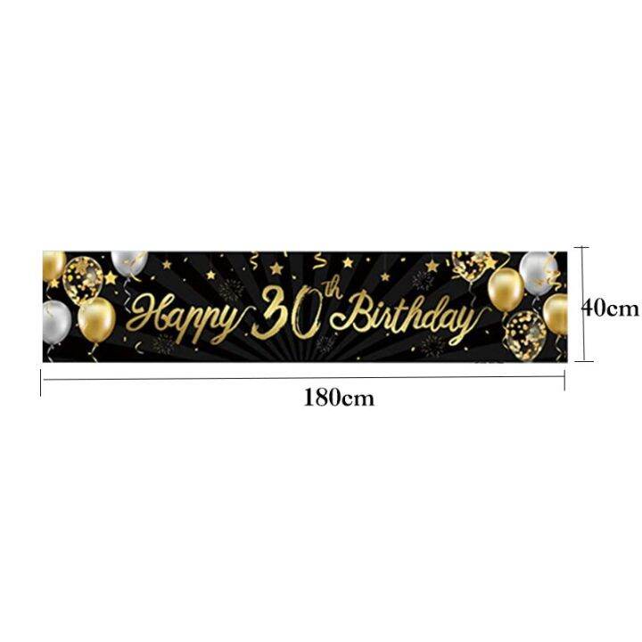 ๑-180cm-gold-black-fabrics-happy-birthday-banner-16th-21st-30th-50th-number-years-birthday-party-decoration