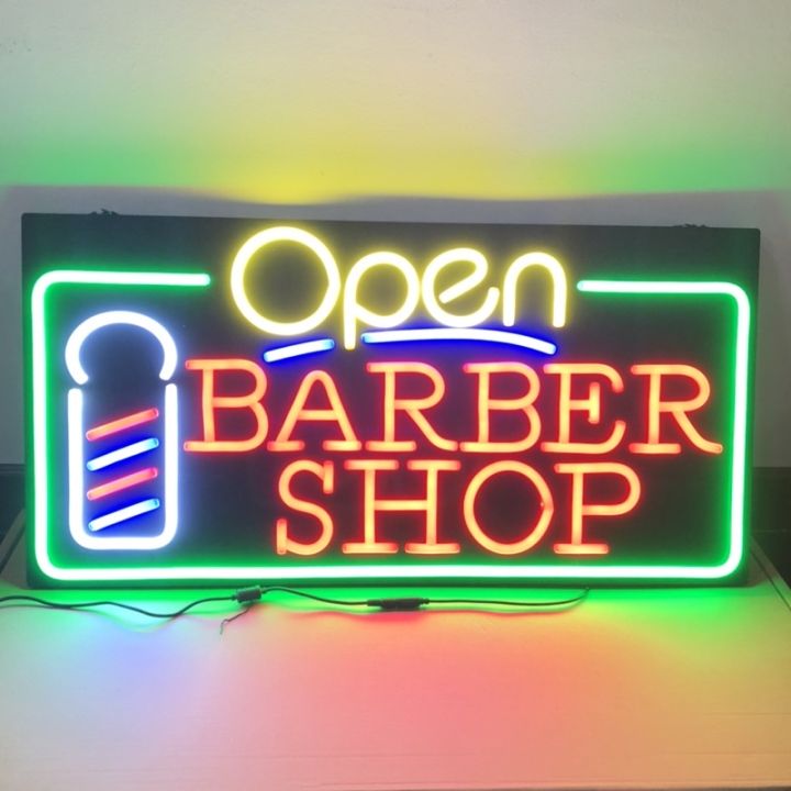 ป้ายไฟนีออน-open-barbershop-ป้ายไฟ-open-ป้ายไฟตัวอักษร-ป้ายไฟวิ่ง-ป้ายไฟร้านเสริมสวย-ป้ายไหร้านตัดผม-ป้ายไฟร้าน
