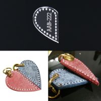 1pc Keychain Pendant Acrylic Template Love Heart-shaped Couple Pendant DIY Drawing Sample for Homemade Leather Handcrafts