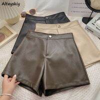 【hot】 Leather Shorts Waist Y2k Trousers Clothing Ropa Mujer Streetwear for Ladies