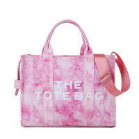 【HOT SALE】2023MarcˉJacobs New Summer Canvas Letter One Shoulder Tote Bag Simple Tie Dyed Large Capacity Commuter Crossbody Bag