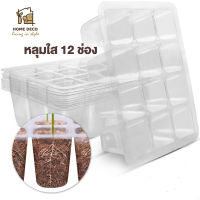 Grow Smart หลุมใส12ช่อง ถาดเพาะกล้า กระถางเพาะชำ กระถางต้นอ่อน ถาดใส12หลุม transparent plastic seedling pot