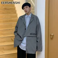 EERSHENSHI แจ็คเก็ตหลวมและชุดสูทของผู้ชายเสื้อเบลเซอร์ลำลองบาง