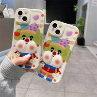 3D การ์ตูนน่ารักลายตัวตลกผมสีเขียวสำหรับ IPhone 14 13 12 11 Pro Max สำหรับ IPhone 7 8 Plus XR XS MAX เคสโทรศัพท์แฟชั่นที่สร้างสรรค์