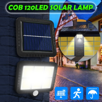 โคมไฟ 120 COB LED พลังงานแสงอาทิตย์กันน้ำ Solar wall light ไฟติดผนังโซล่าเซลล์ ไฟโซล่าเซลล์ ไฟ LED ☀️ส่งจากไทย☀️