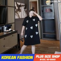 Plus size เสื้อผ้าสาวอวบ❤ เดรสสาวอวบอ้วน ไซส์ใหญ่ ผู้หญิง เดรสโปโล ทรงหลวม แขนสั้น คอปก ฤดูร้อน สไตล์เกาหลีแฟชั่น V728