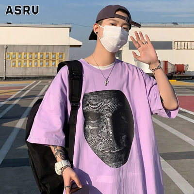 ASRV เสื้อยืดผู้ชาย เสื้อผ้าผู้ชาย t shirt for men เสื้อยืดแขนสั้นสำหรับผู้ชายทรงหน้าตัวอักษรฮิปฮอปแบรนด์สำหรับฤดูร้อนเทรนด์เสื้อครึ่งแขนแบบหลวมอินสตาแกรมเทรนด์