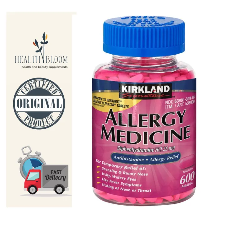 Kirkland Signature Allergy Medicine Diphenhydramine HCI 25 mg 600