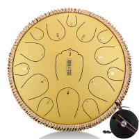 Hluru Glucophone Steel Tongue Drum 14นิ้ว15 Notes Tone Key D Ethereal Drum Hang Drum Handpan Percussion เครื่องดนตรี