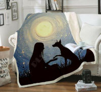 Animal dog 3D print fashion Sherpa Blanket Sofa hiking picnic couch quilt cover