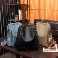 Ladies Backpacks Girls New Style Large-Capacity Casual Soft Leather Korean Version Fashion Multi-Purpose Female Bags Outing Business Travel Stor 【AUG】